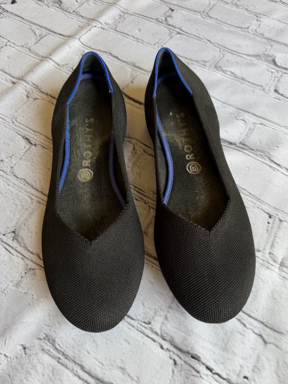 Rothy's Shoes Womens 11 Ballet Flats Black Knit Slip On Casual Round Toe Comfort